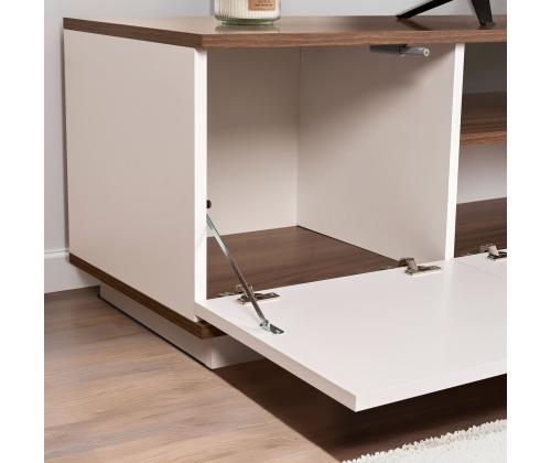 TV laud Veramont - White, Walnut