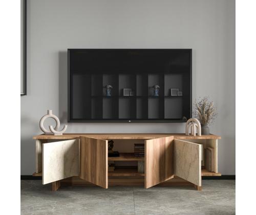 TV laud Diana - Travertine, Walnut