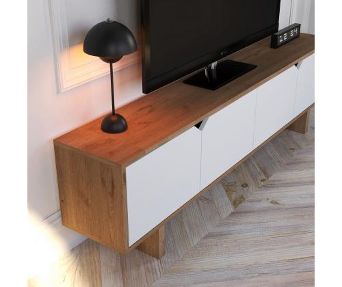 TV laud Mete - Oak, White