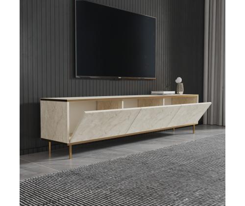 TV laud Imaj - Travertine, Gold