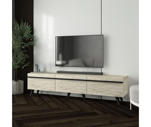 TV laud Amsterdam Style - Travertine, Black