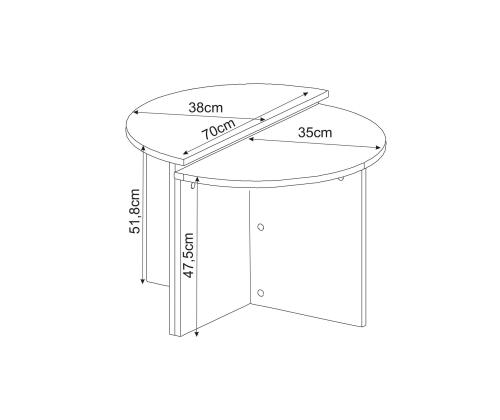 Kohvilaud Dolunay - Travertine