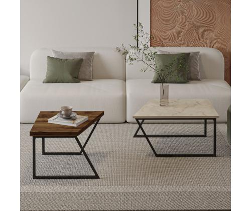 Kohvilaud Verona P0024623 - Travertine, Rustic Walnut