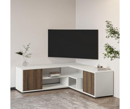 TV laud Rosa - White, Antique Walnut