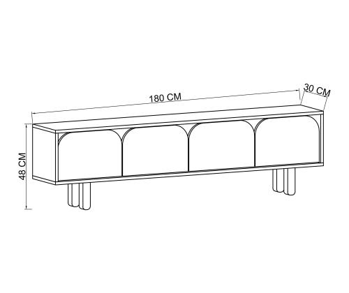 TV laud Lazio - Sapphire Oak, White
