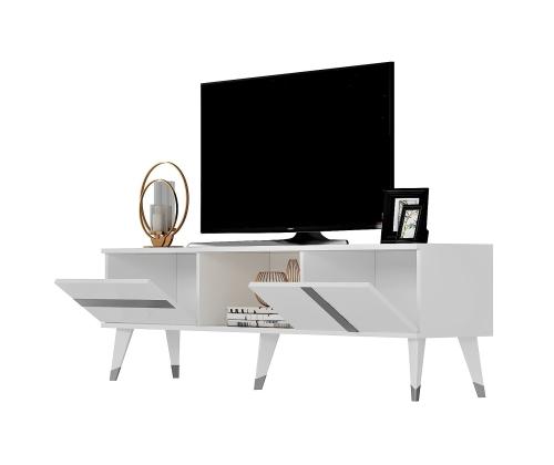 TV laud Vania - White, Silver