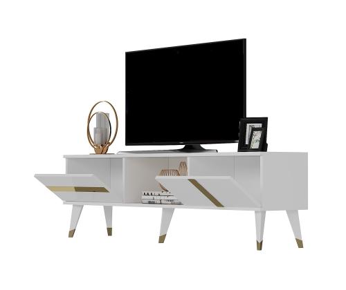 TV laud Vania - White, Gold