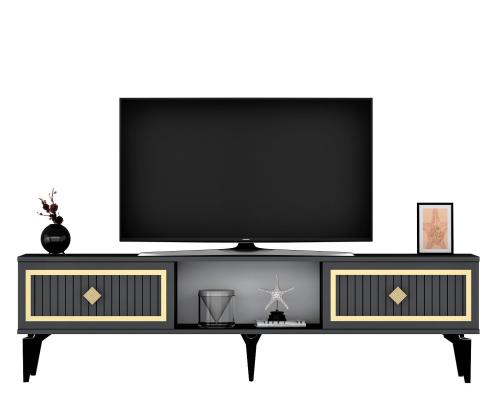 TV laud Nil - Anthracite, Gold