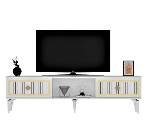 TV laud Nil - White, Gold