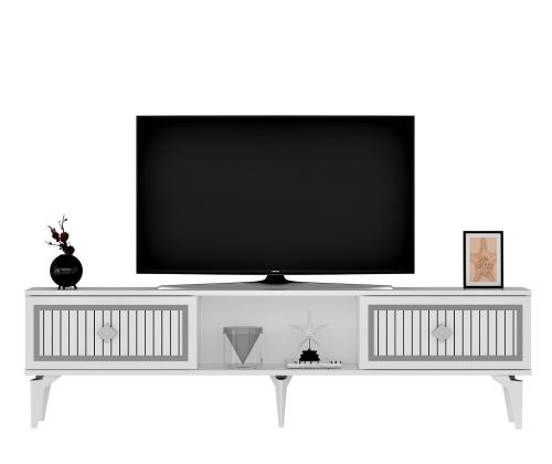 TV laud Nil - White, Silver