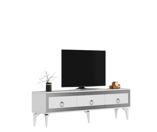 TV laud Ponny - White, Silver
