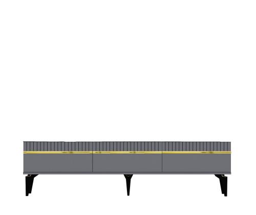 TV laud Defne - Anthracite, Gold