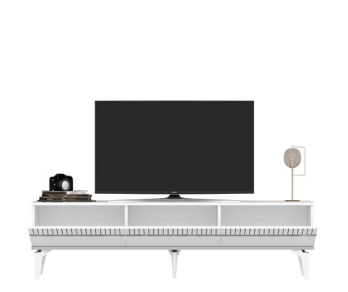 TV laud Defne - White, Silver