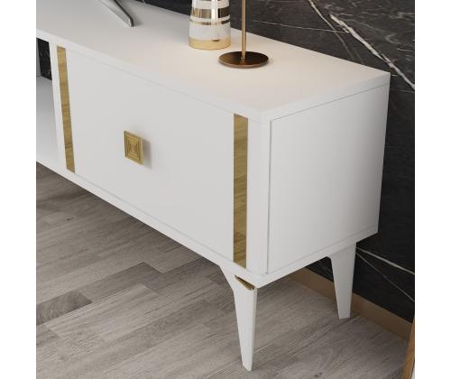 TV laud Doruk - White, Gold