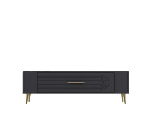 TV laud Retrol3 - Anthracite, Gold