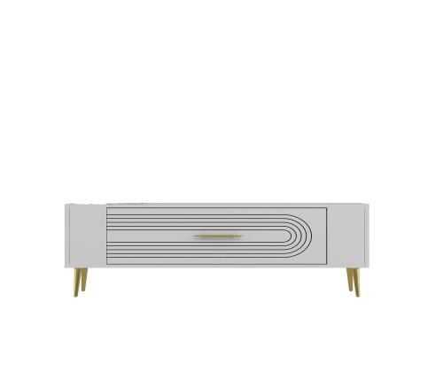 TV laud Retrol3 - White, Gold