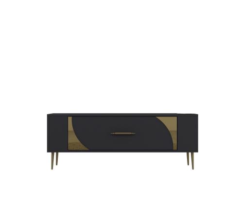 TV laud Retrop2 - Anthracite, Gold