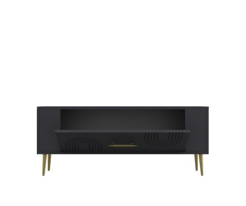 TV laud Retrol2 - Anthracite, Gold