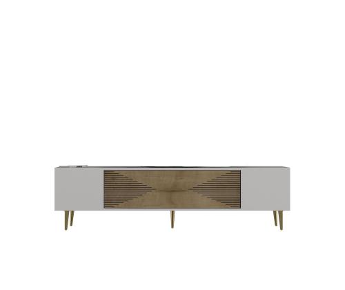 TV laud Dekol1 - White, Sapphire Oak, Gold