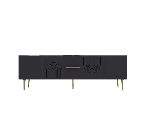 TV laud Dekol2 - Anthracite, Gold