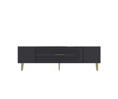 TV laud Dekol3 - Anthracite, Gold