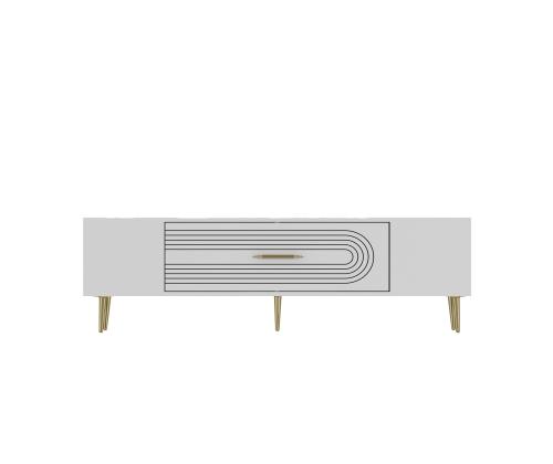 TV laud Dekol3 - White, Gold