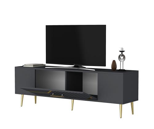 TV laud Dekolp5 - Anthracite, Gold