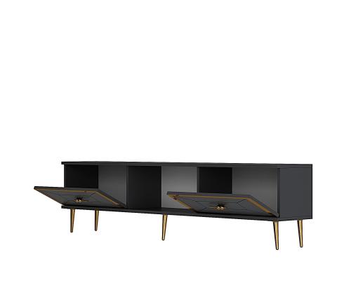TV laud Arno - Anthracite, Gold