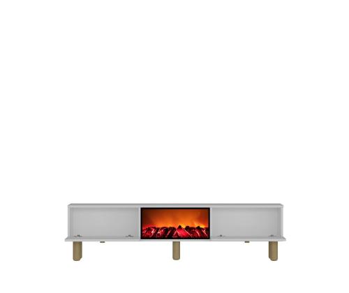 TV laud Dario Bohem Fireplace - White