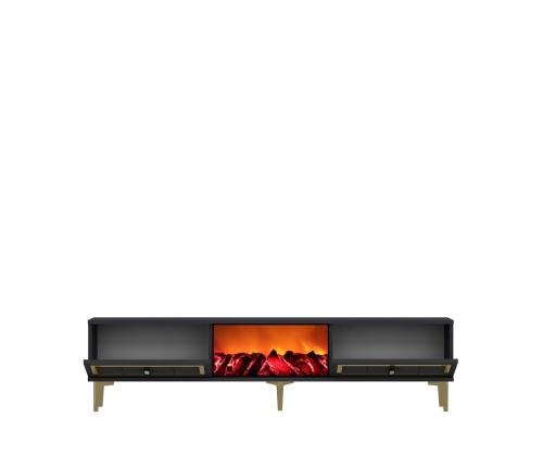 TV laud Orion Fireplace - Anthracite, Gold