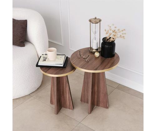 Kohvilaud Mushroom 2 - Gold, Walnut