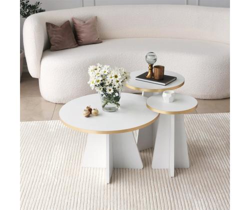 Kohvilaud Mushroom - Gold, White v2