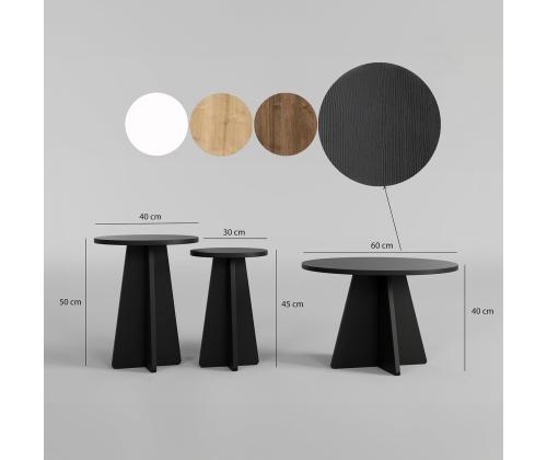 Kohvilaud Mushroom 3 - Black