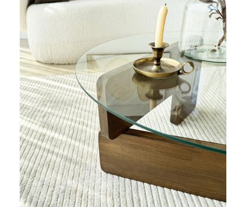 Kohvilaud Mia - Walnut, Transparent