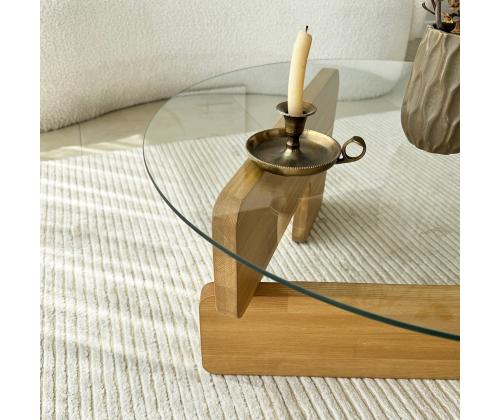 Kohvilaud Mia - Oak, Transparent