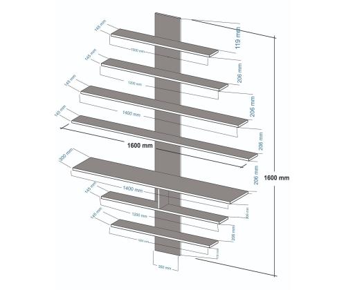 TV laud Zebra - White, Walnut