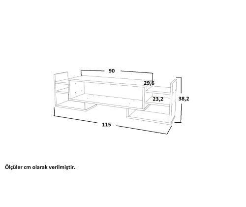 TV laud Sema - White, Walnut