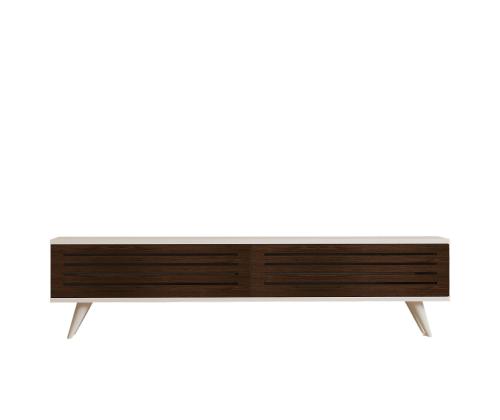 TV laud Hill - Walnut, White