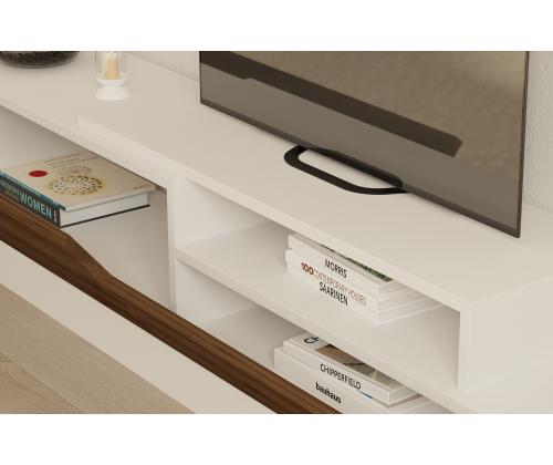 TV laud Elda - White, Walnut