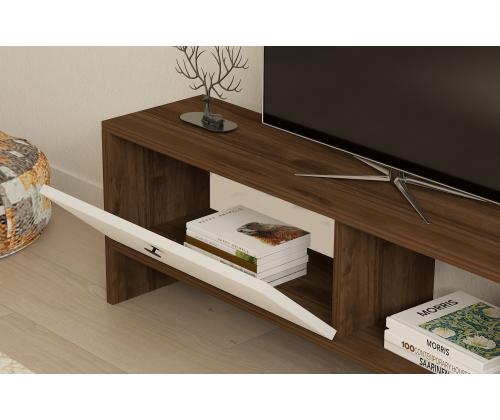 TV laud Gaye - Walnut, White