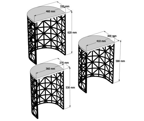 Mööblikomplekt lauad Stil - Black Marble