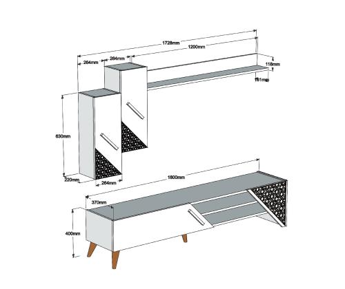 TV laud Beril - White