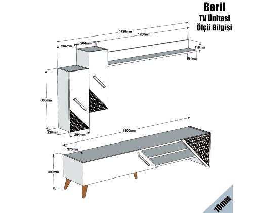 TV laud Beril - Cream