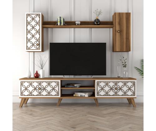 TV laud Class S - Walnut, White