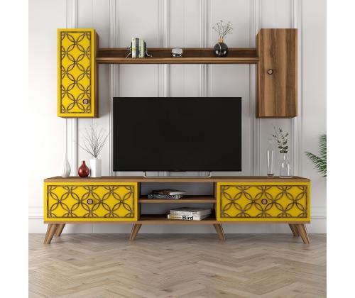 TV laud Class S - Walnut, Yellow