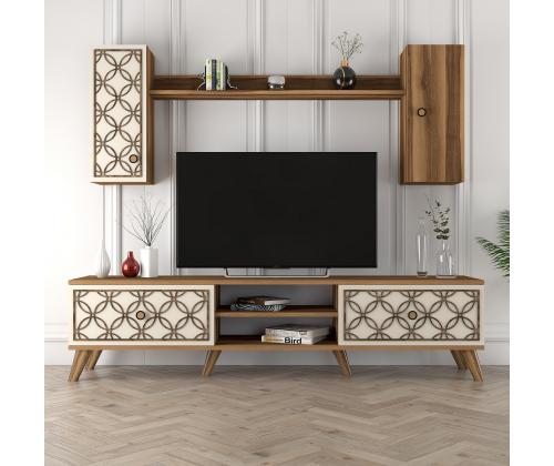 TV laud Class S - Walnut, Cream