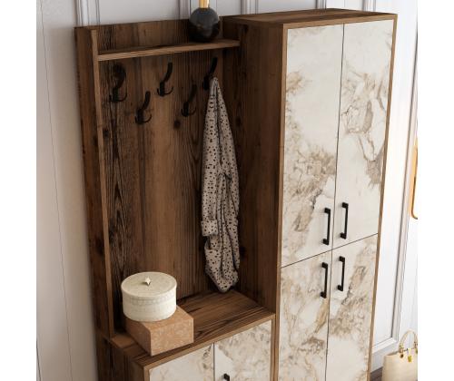 Berlin BA - Walnut, White Marble