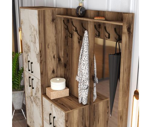 Berlin ABC - Walnut, White Marble