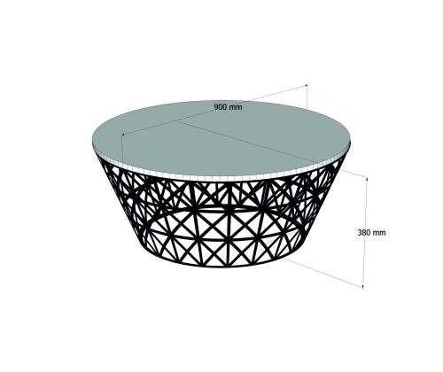 Kohvilaud Stil Metal Ferforje - White