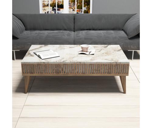 Milan - Walnut, White Marble